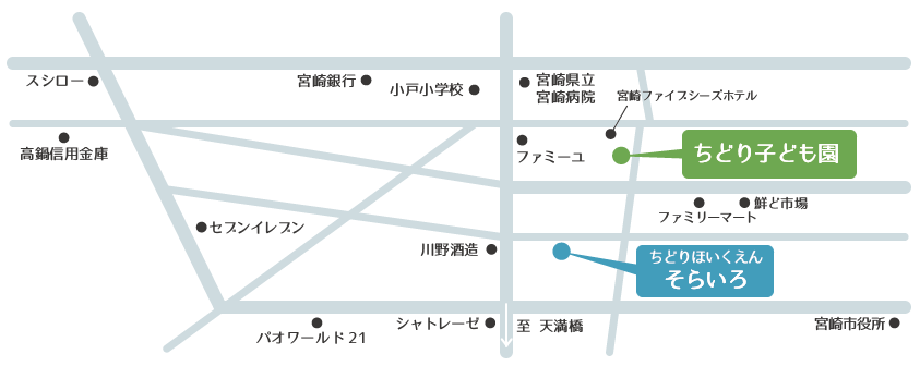 宮崎の施設周辺MAP